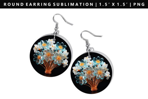 3D Bouquet Round Earring Sublimation Guide