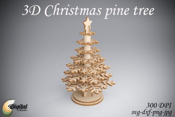 3D Christmas Pine Tree: XMas Laser Cut Design