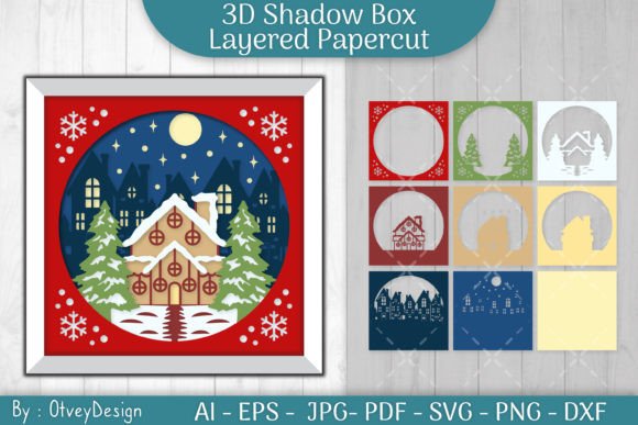 Bringing Holiday Magic to Life with a Christmas House 3D Shadow Box Layered Design