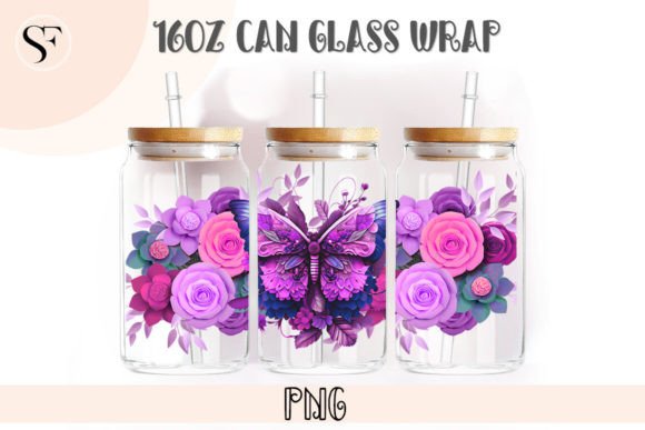 Elevating Custom Drinkware with the 3D Butterfly 16oz Libbey Glass Can Wrap