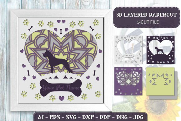 Elevating Dimensional Storytelling with the Pet Dog 3D Layered Papercut - Boxer