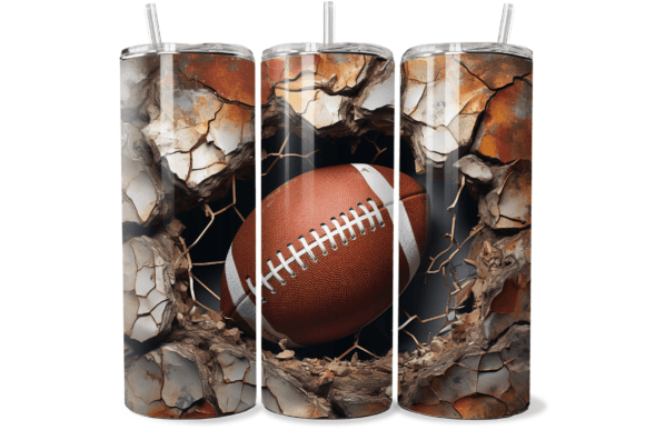Evaluating the 3D American Football Cracked Wall PNG for Custom Tumbler Projects