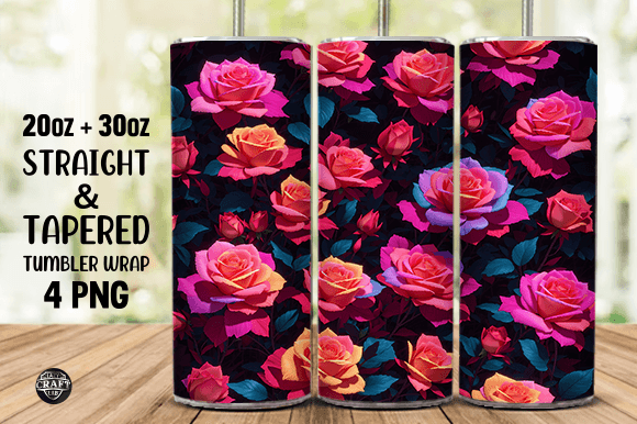 Evaluating the 3D Neon Rose Flowers Tumbler Wrap for Professional Sublimation