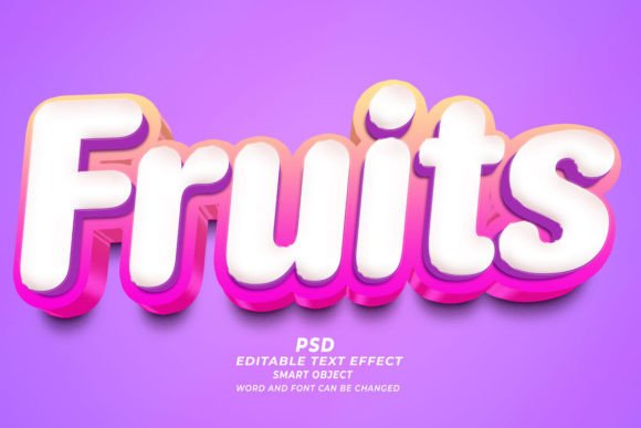 Evaluating the Fruits PSD 3D Editable Text Effect with Background for Modern Design Projects