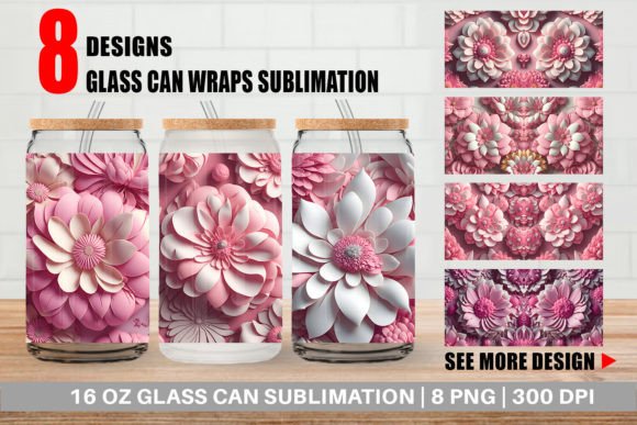 Evaluating the Glass Can 3D Pink Flower Vintage Full Wrap Design