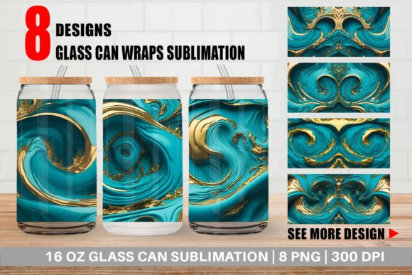 Evaluating the Glass Can 3D Whirlpool Gold Turquoise Design for Custom Packaging