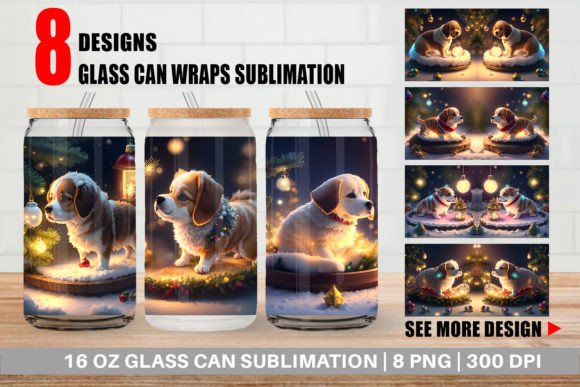 Glass Can 3D Dog Christmas: Festive DIY Designs