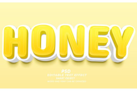 Honey PSD 3D Editable Text Effect Guide