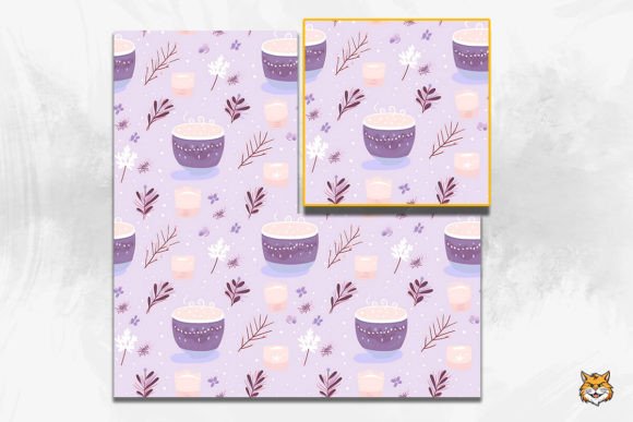 Pastel Hot Cocoa Mug Seamless Pattern 1