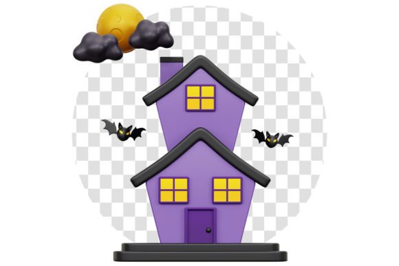 Scary House 3D Icon: Elevate Your UI and Web Projects