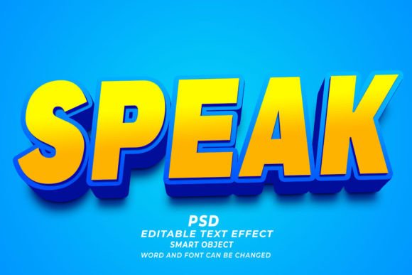 Speak PSD 3D Editable Text Effect Guide