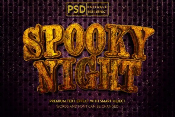 Spooky Night 3D Text Effect for Photoshop