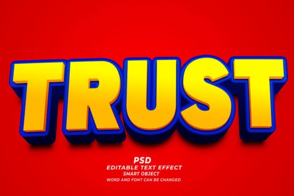 Trust PSD 3D Editable Text Effect for Modern Design