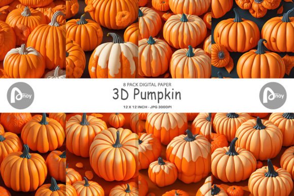 Unlocking Autumn Creativity with High-Resolution 3D Pumpkin Digital Paper